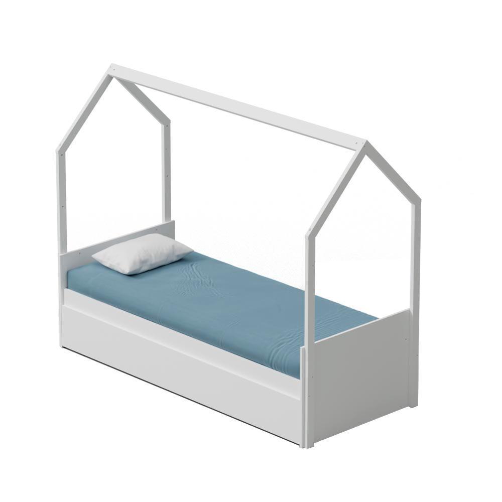 Berço Multifuncional Casinha Alicia Branco Fosco Carolina Baby