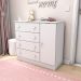 Cômoda Infantil 4 Gavetas com Porta Fraldário Lia Branco Carolina Baby