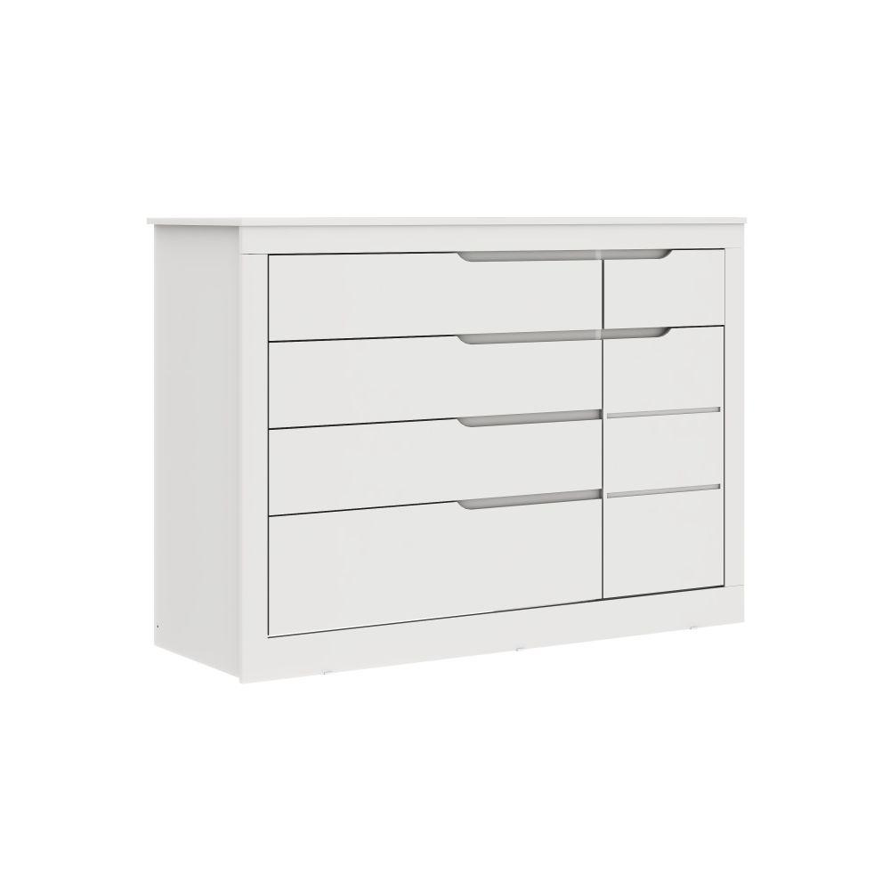 Cômoda Infantil 5 Gavetas com Fraldário Cléo Branco Fosco Carolina Baby