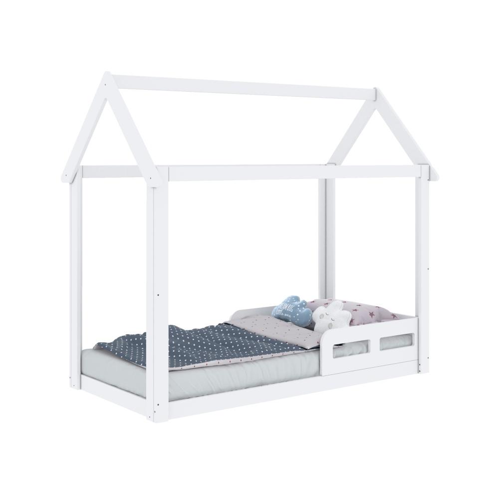 Cama Casinha Montessoriano Infantil Analu Branco Fosco Carolina Baby