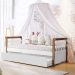 Quarto Infantil Ariel Completo Cama da Babá Júlia com Cama Auxiliar Guarda Roupa 4 Portas Cômoda 4 Gavetas com Porta Branco Amadeirado Carolina Baby