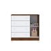 Quarto Infantil Ariel Completo Cama da Babá Júlia com Cama Auxiliar Guarda Roupa 4 Portas Cômoda 4 Gavetas com Porta Branco Amadeirado Carolina Baby