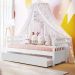 Quarto Infantil Ariel Completo Cama da Babá Júlia com Cama Auxiliar Guarda Roupa 4 Portas Cômoda Infantil 4 Gavetas com Porta Branco Carolina Baby