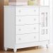 Quarto Infantil Ariel Completo Cama da Babá Júlia com Cama Auxiliar Guarda Roupa 4 Portas Cômoda Infantil 4 Gavetas com Porta Branco Carolina Baby