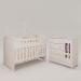 Quarto de Bebê Ariel Berço 3 em 1 Gabrielle Cômoda Infantil com Porta Branco Carolina Baby