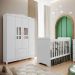 Quarto de Bebê Ariel Berço 3 em 1 Gabrielle Guarda Roupa 4 Portas Infantil Branco Carolina Baby