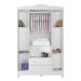 Quarto de Bebê Ariel Berço 3 em 1 Gabrielle Guarda Roupa 4 Portas Infantil Branco Carolina Baby