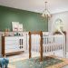 Quarto de Bebê Ariel Berço 3 em 1 Lila Cômoda com Porta Branco Amadeirado Carolina Baby