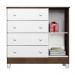 Quarto de Bebê Ariel Berço 3 em 1 Lila Cômoda com Porta Branco Amadeirado Carolina Baby