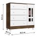 Quarto de Bebê Ariel Berço 3 em 1 Lila Cômoda com Porta Branco Amadeirado Carolina Baby
