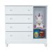 Quarto de Bebê Ariel Berço 3 em 1 Lila Guarda Roupa 4 Portas Cômoda Infantil 4 Gavetas com Porta Branco Carolina Baby