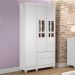 Quarto de Bebê Ariel Berço 3 em 1 Lila Guarda Roupa Infantil 3 Portas Branco Carolina Baby