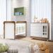 Quarto de Bebê Ariel Berço Mini Cama Mirelle Cômoda Infantil com Porta Branco Amadeirado Carolina Baby