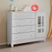 Quarto de Bebê Ariel Berço Mini Cama Mirelle Cômoda Infantil com Porta Branco Carolina Baby