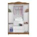 Quarto de Bebê Ariel Guarda Roupa 4 Portas com Gavetas Cômoda Infantil 4 Gavetas com Porta Amadeirado Carolina Baby
