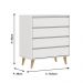 Quarto de Bebê Berço 3 em 1 Cômoda Gaveteiro Guarda Roupa Retrô 3 Portas com Gavetas Branco Carolina Baby