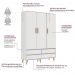 Quarto de Bebê Berço 3 em 1 Cômoda Gaveteiro Guarda Roupa Retrô 3 Portas com Gavetas Branco Carolina Baby