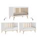 Quarto de Bebê Berço 3 em 1 Cômoda Gaveteiro Guarda Roupa Retrô 3 Portas com Gavetas Branco com Bétula Carolina Baby
