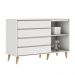 Quarto de Bebê Berço 3 em 1 Cômoda Infantil 4 Gavetas com Porta Guarda Roupa Branco Carolina Baby