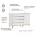 Quarto de Bebê Berço 3 em 1 Cômoda Infantil 4 Gavetas com Porta Guarda Roupa Branco Carolina Baby
