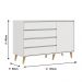 Quarto de Bebê Berço 3 em 1 Cômoda Infantil 4 Gavetas com Porta Guarda Roupa Branco Carolina Baby