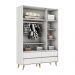 Quarto de Bebê Berço 3 em 1 Cômoda Infantil 4 Gavetas com Porta Guarda Roupa Branco Carolina Baby