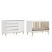 Quarto de Bebê Berço 3 em 1 Lígia Cômoda Infantil 4 Gavetas com Porta Gran Lorena Branco Carolina Baby