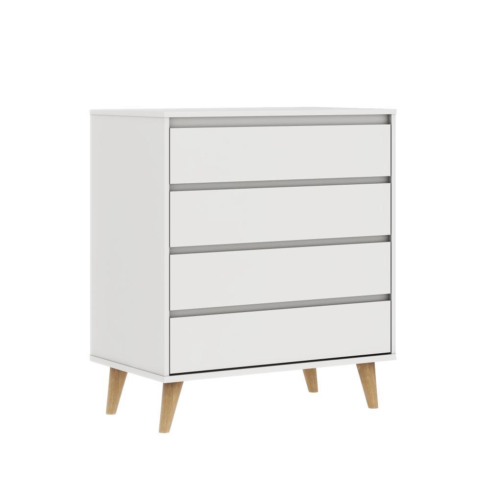 Quarto de Bebê Berço 3 em 1 Ligia Cômoda Infantil Gaveteiro Lorena Branco Carolina Baby