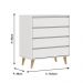 Quarto de Bebê Berço 3 em 1 Ligia Cômoda Infantil Gaveteiro Lorena Branco Carolina Baby