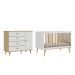 Quarto de Bebê Berço 3 em 1 Retrô Ligia Cômoda com Fraldário Ligia Off White Carolina Baby