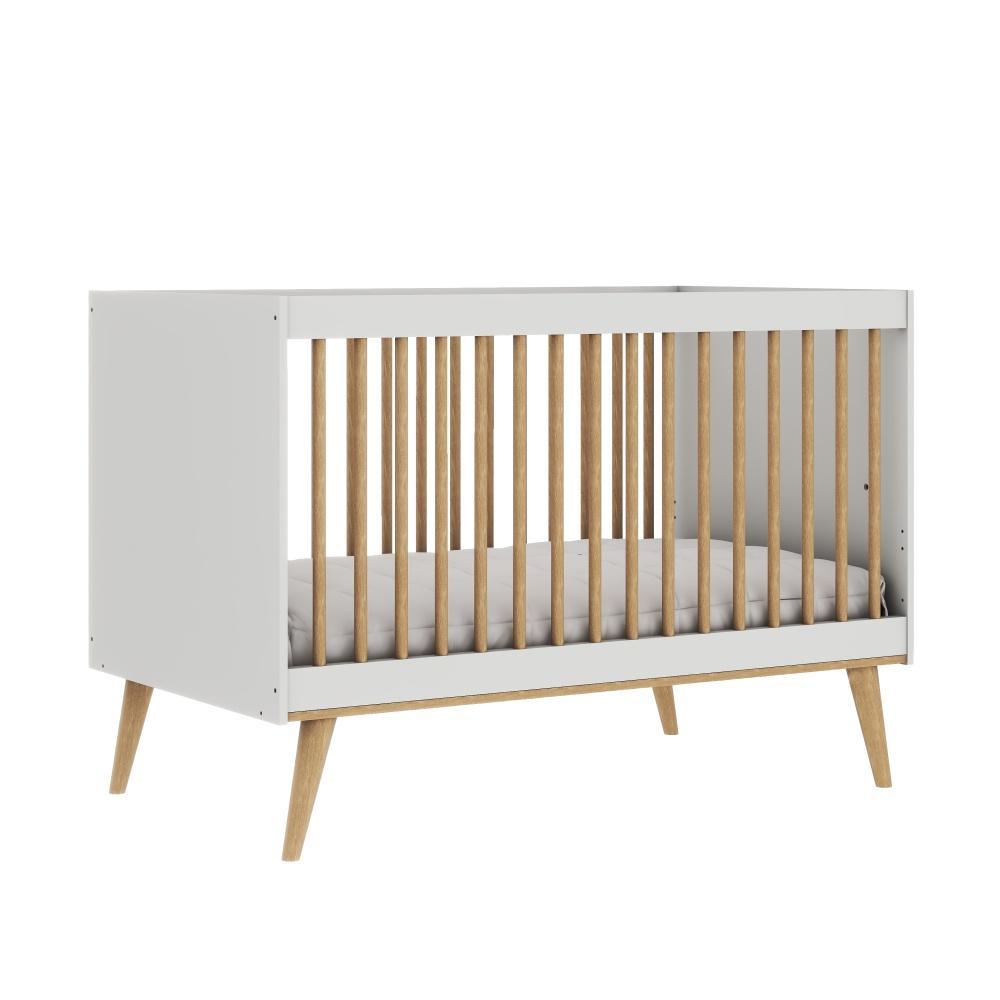 Quarto de Bebê Berço 3 em 1 Retrô Ligia Cômoda com Fraldário Ligia Off White Carolina Baby