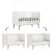 Quarto de Bebê Berço 3 em 1 Retrô Ludmila Cômoda com Fraldário Ligia Branco Carolina Baby
