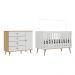 Quarto de Bebê Berço 3 em 1 Retrô Ludmila Cômoda com Fraldário Ligia Off White Carolina Baby