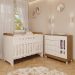 Quarto de Bebê Cômoda com Fraldário Ariel Berço 3 em 1 Gabrielle Branco com Bétula Carolina Baby