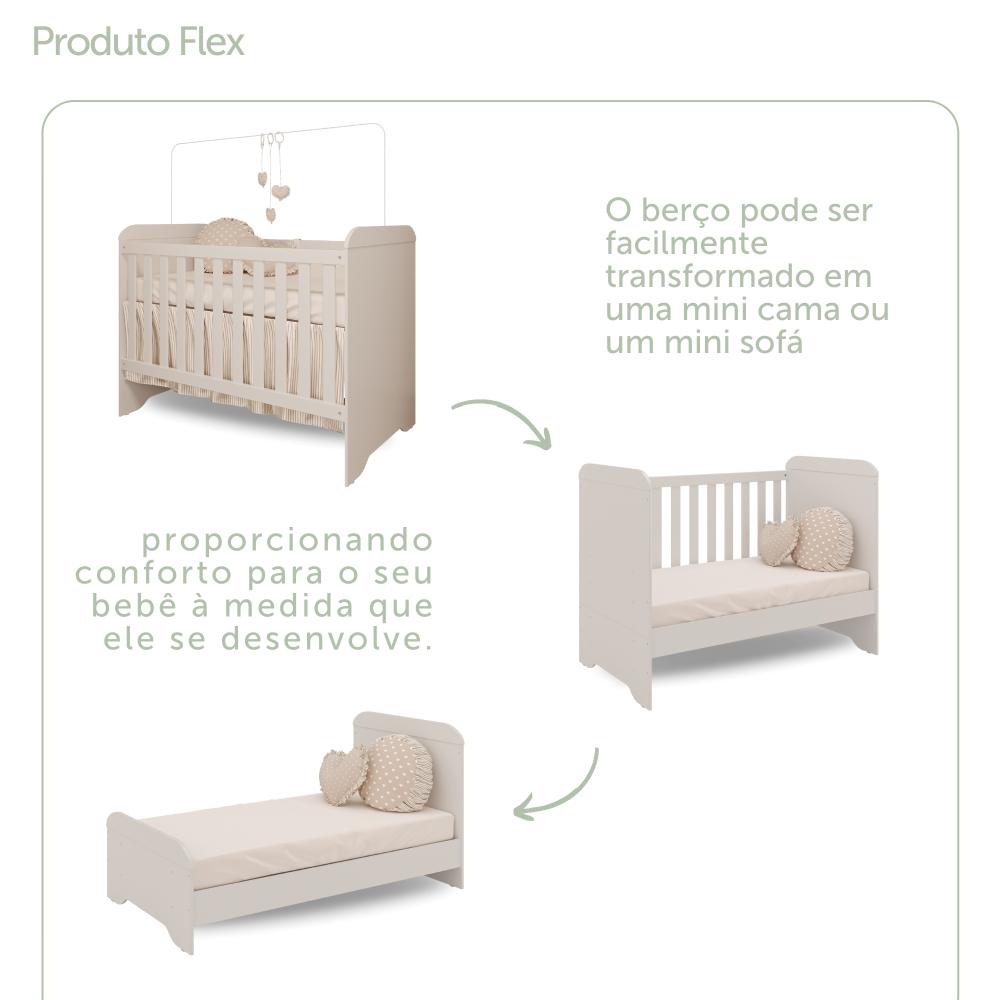 Quarto de Bebê Completo Berço 3 em 1 Gabrielle Guarda Roupa 4 Portas Cômoda Infantil com Porta Branco Carolina Baby