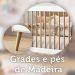 Quarto de Bebê Completo Lígia Retrô Berço 3 em 1 com Grade de Madeira Guarda Roupa 3 Portas Cômoda Infantil 4 Gavetas com Porta Branco Carolina Baby