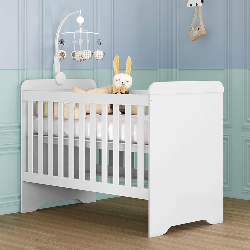 Quarto de Bebê Gabrielle Berço 3 em 1 Guarda Roupa 4 Portas Cômoda Infantil Branco Carolina Baby