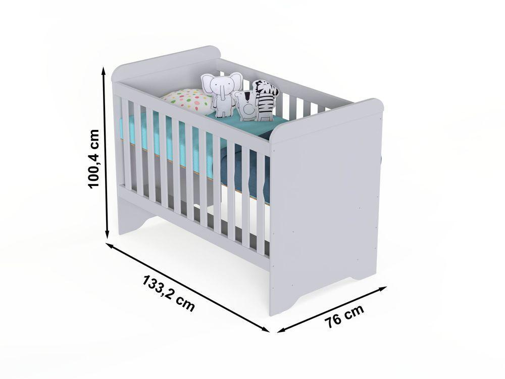Quarto de Bebê Gabrielle Berço 3 em 1 Guarda Roupa 4 Portas Cômoda Infantil Branco Carolina Baby