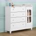 Quarto de Bebê Gabrielle Guarda Roupa 4 Portas com Gavetas Cômoda Infantil 4 Gavetas com Porta Branco Carolina Baby