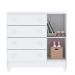 Quarto de Bebê Gabrielle Guarda Roupa 4 Portas com Gavetas Cômoda Infantil 4 Gavetas com Porta Branco Carolina Baby