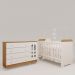 Quarto de Bebê Gran Selena Berço 3 em 1 Gabrielle Cômoda Infantil com Porta Amadeirado Carolina Baby
