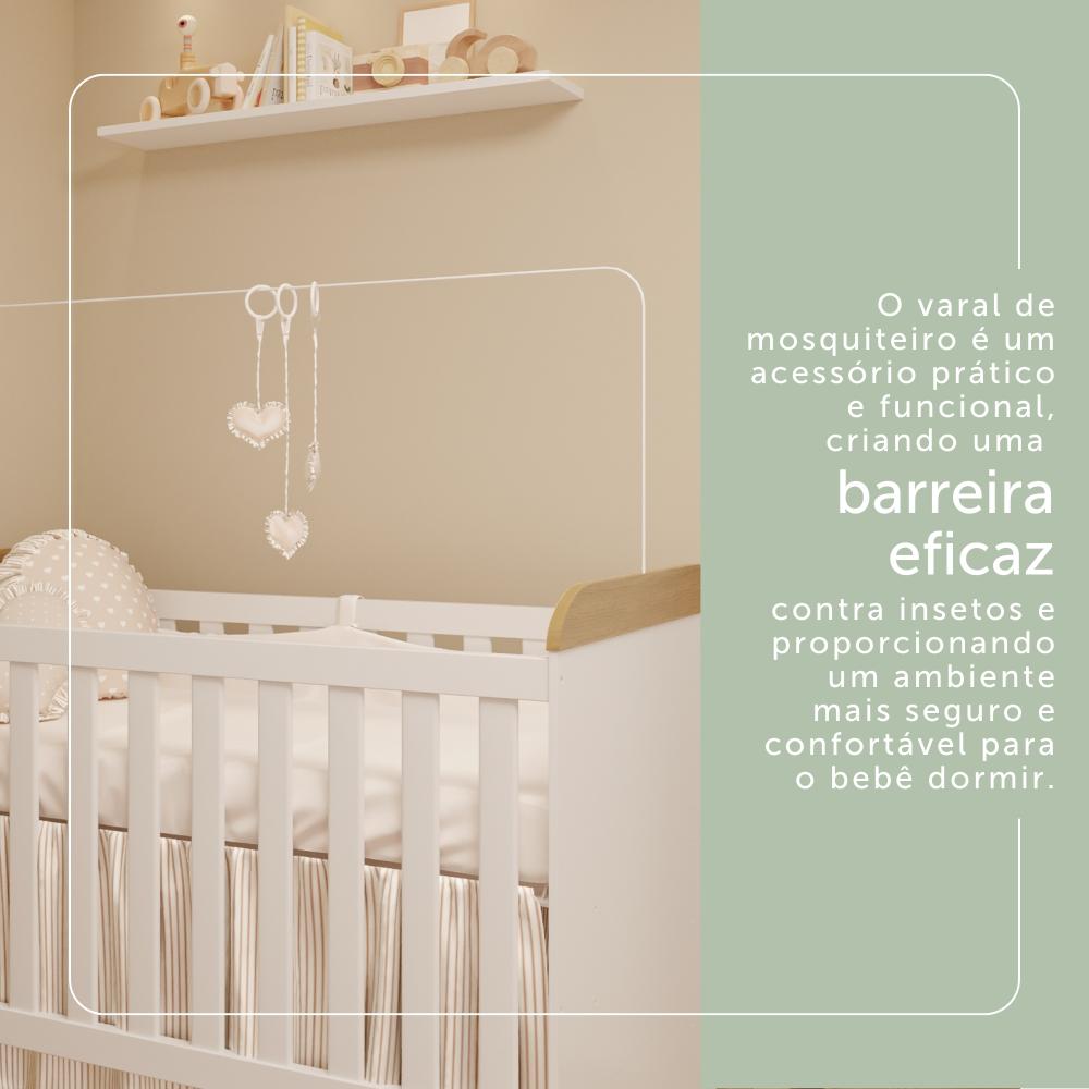 Quarto de Bebê Gran Selena Berço 3 em 1 Gabrielle Cômoda Infantil com Porta Amadeirado Carolina Baby