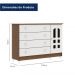 Quarto de Bebê Gran Selena Berço Mini Cama Mirelle Cômoda Infantil com Porta Branco Amadeirado Carolina Baby