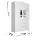 Quarto de Bebê Guarda Roupa 4 Portas com Gavetas Cômoda 4 Gavetas com Porta Ariel Branco Carolina Baby