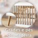Quarto de Bebê Lígia Berço 3 em 1 com Grades de Madeira Cômoda 4 Gavetas Infantil com Porta Branco Fosco Carolina Baby