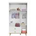 Quarto de Bebê Lígia Guarda Roupa 3 Portas com Gavetas Cômoda Infantil 4 Gavetas com Porta Branco Fosco com Bétula Carolina Baby
