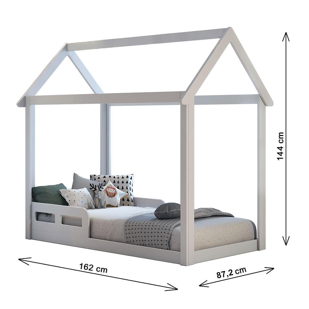 Quarto de Bebê Montessoriano Retrô Ludmila Cama Casinha Analu Cômoda Infantil Branco Carolina Baby
