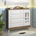 Quarto de Bebê Provençal Lisa Berço Mini Cama Cômoda Infantil com Porta Branco Amadeirado Carolina Baby