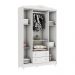 Quarto de Bebê Provençal Lisa Berço Mini Cama Guarda Roupa Cômoda Infantil Branco Carolina Baby
