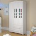 Quarto de Bebê Provençal Lisa Berço Mini Cama Guarda Roupa Infantil 3 Portas Branco Carolina Baby